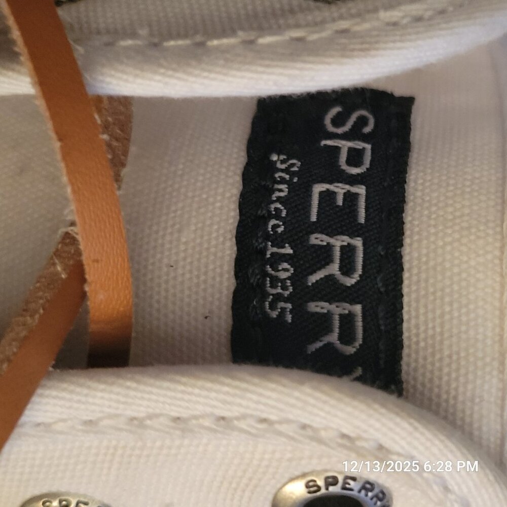 Sperry Shoes Womens 11 M Casual Platform Sneakers STS81828 White Fabric Low Top - Picture 8 of 11